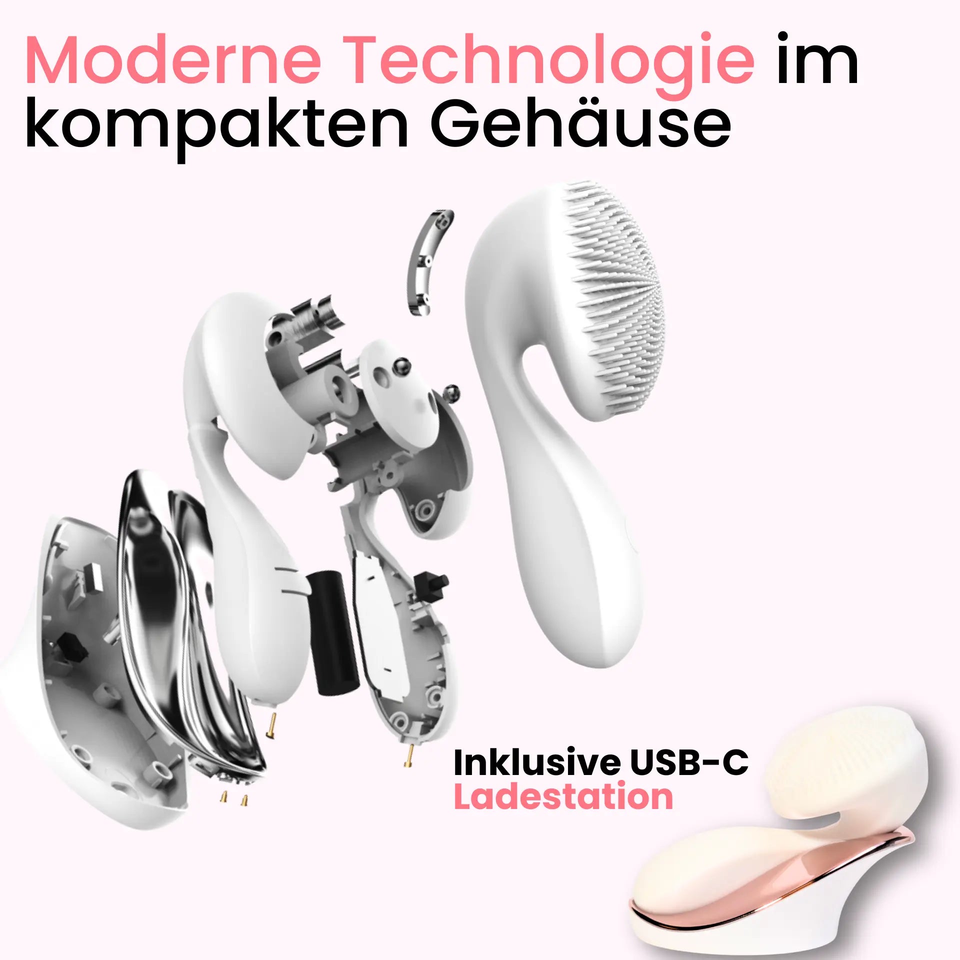 shinie Silikon-Gesichtsbürste - mit 3 Modis shinie