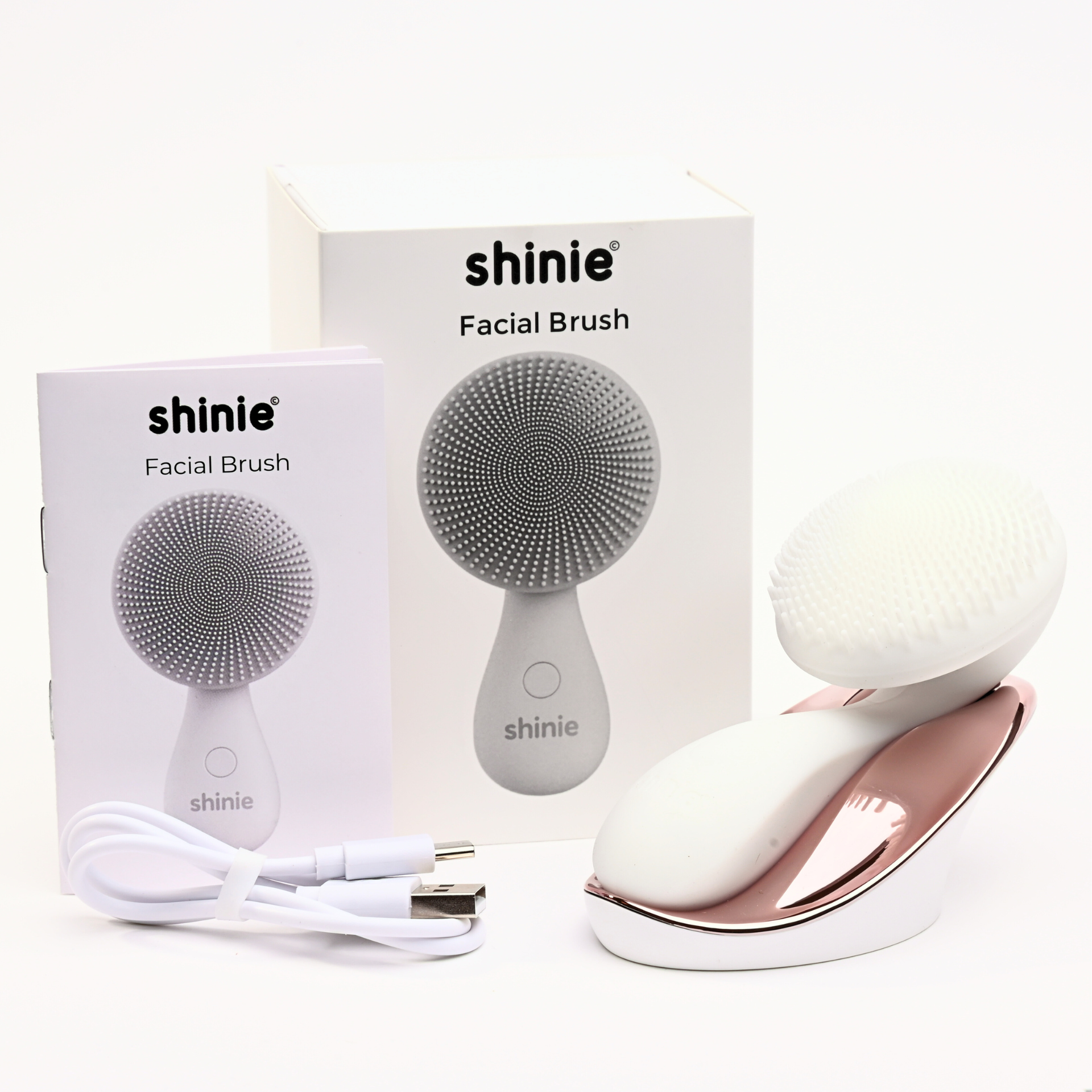 shinie Silikon-Gesichtsbürste - mit 3 Modis