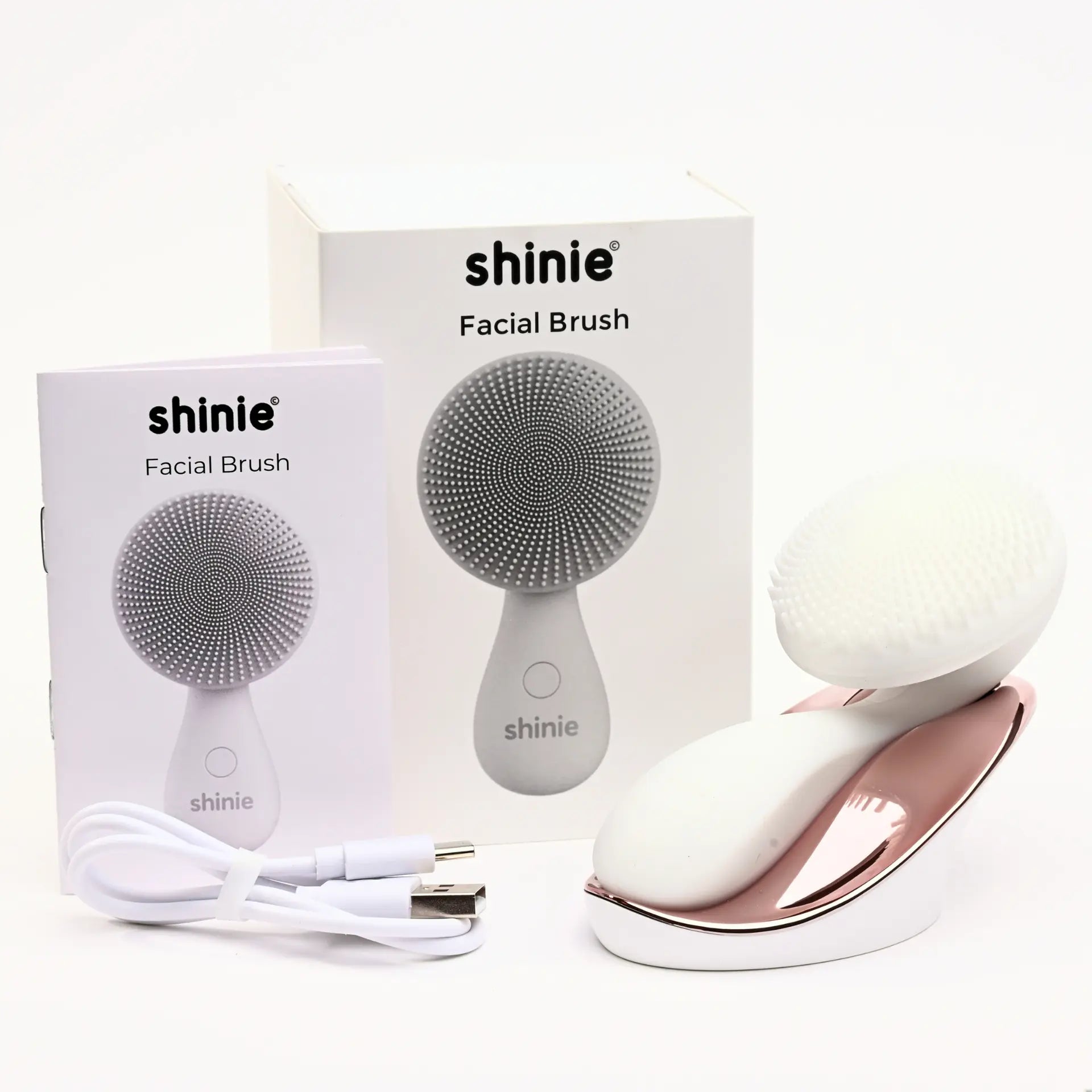 shinie Silikon-Gesichtsbürste - mit 3 Modis shinie