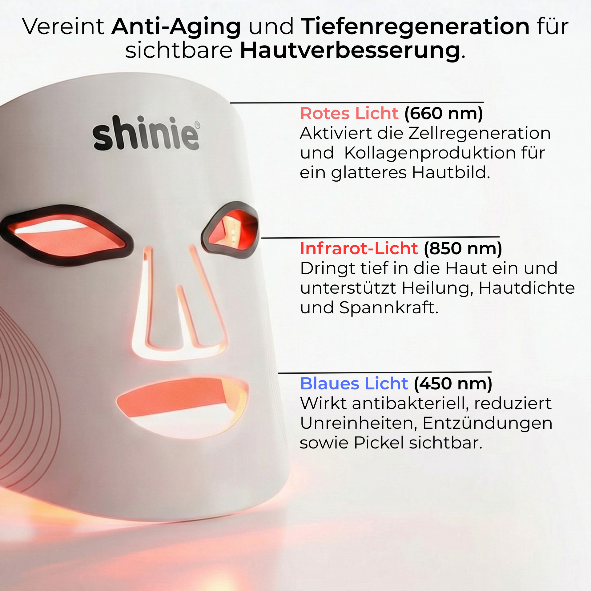 shinie Kırmızı Işık Maskesi Photon X