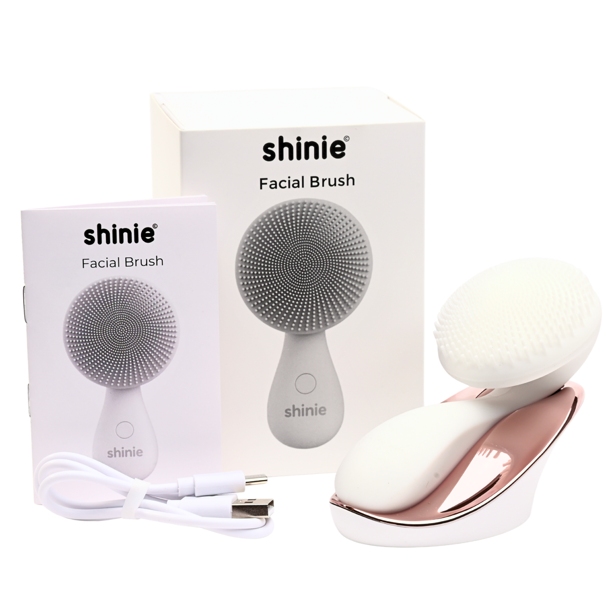 shinie silicone face brush - with 3 modes